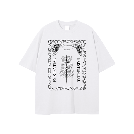 WHITE HEXSIC EXISTENTIAL EXISTENCE TSHIRT