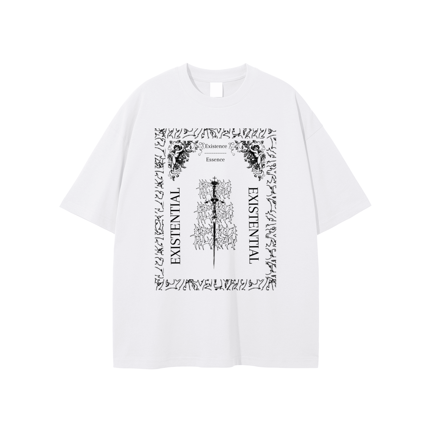 WHITE HEXSIC EXISTENTIAL EXISTENCE TSHIRT